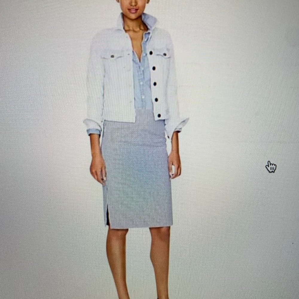 J Crew Blue A5845 Seersucker Pencil Skirt